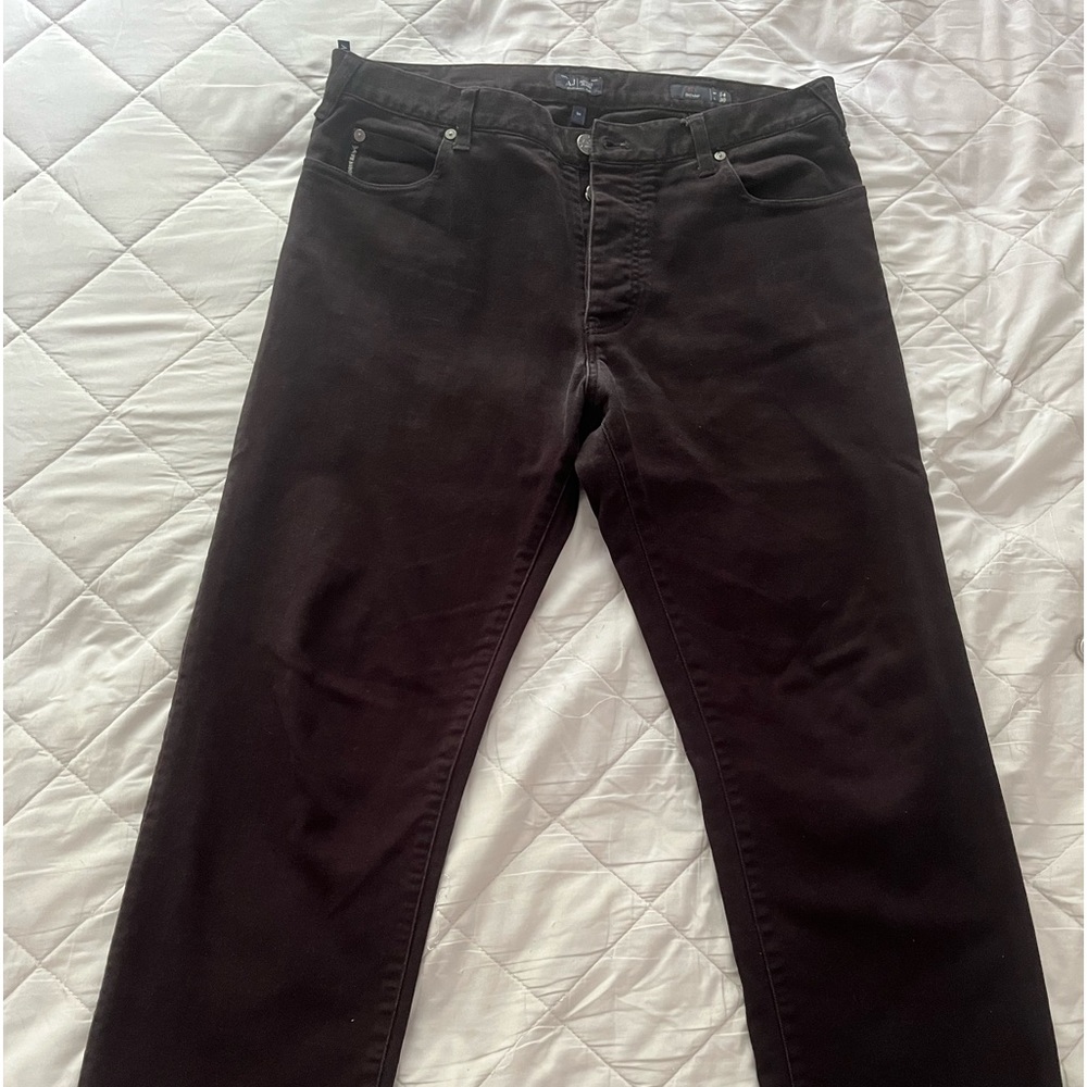Armani Jeans J21 Regular Mens Size 34x30 Black Button Fly Casual Denim Adult